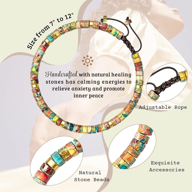 ZOKCC Inspirational Gifts Bracelets for Women: Christmas Day Gifts for Women Friends Sister Mom - Healing Natural Stone Beads Bracelets Thinking of you Get Well Soon Gift for Women - Image 3